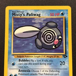 Misty's Poliwag 89/132 Gym Challenge Non-Holo Pokemon Card Near Mint NM - Image 2
