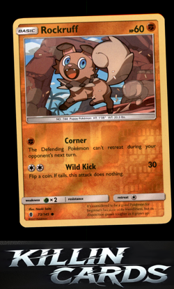 Reverse Holofoil Rockruff 73/145 Pokemon Common SM - Guardians Rising Card NM - Image 1