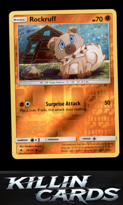 Reverse Holofoil Rockruff 75/131 Pokemon Common SM - Forbidden Light Card NM - Image 1