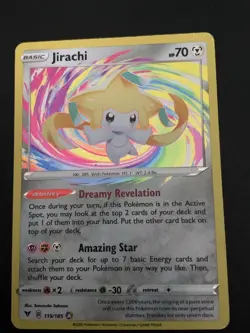Pokemon Card TCG Jirachi Amazing Rare Holo SWSH04: Vivid Voltage 119/185 NM - Image 1