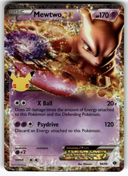 Mewtwo EX 54/99 Celebrations: Classic Collection NM Pokemon Card TCG - Image 1