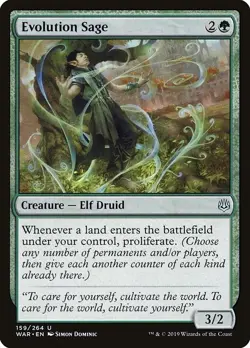 Evolution Sage 1x FOIL WAR MTG War of the Spark Uncommon MINT green - Image 1