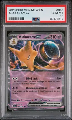 Alakazam EX 065/165 Double Rare GEM MINT PSA 10. Pokemon S&V 151 MEW-EN - Image 1