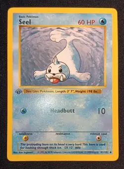 SEEL Pokemon Card - WOTC - 1st Edition - Base Set - Shadowless - 41/102 - LP NM - Image 1
