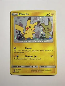 Pokemon Pikachu TCG SM162 Holo Black Star Promo Card M4 - Image 1