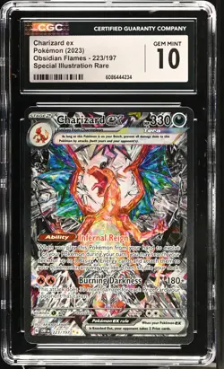 Pokemon TCG GRADED 2023 Charizard ex 223/197 Obsidian Flames SIR GM 10 ENG CGC - Image 1