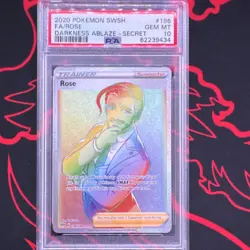 Pokemon Rose 196/189 Darkness Ablaze Secret Rare Full Art Holo PSA 10 - Image 1