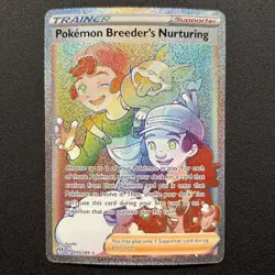 Pokemon Breeder's Nurturing 195/189 Secret Swsh03 Darkness Ablaze Holo Near Mint - Image 1