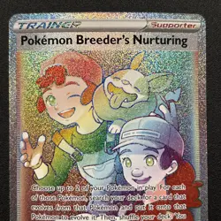 Pokemon Breeder's Nurturing 195/189 Secret Swsh03 Darkness Ablaze Holo Near Mint - Image 2