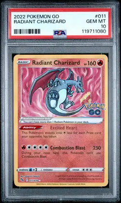 2022 POKEMON GO #011 RADIANT CHARIZARD PSA 10 - Image 1