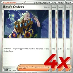 4x Boss’s Orders 114/132 Playset Pokemon TCG - Mega Evolution - Image 1