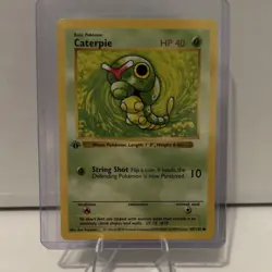 Pokemon Caterpie Base Set Shadowless 1st Edition 045/102 40 HP Common - Image 1