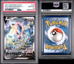 2021 POKEMON SWORD & SHIELD CHILLING REIGN FULL ART/GALARIAN RAPIDASH V PSA 10 - Image 3