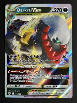 2022 Pokemon Darkrai VSTAR 099/189 Full Art Ultra Rare Holo - LP - Image 1