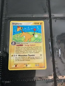 Pokemon TCG Ampharos Holo Unseen Forces 1/115 SWIRL! LP MP Z2 - Image 1
