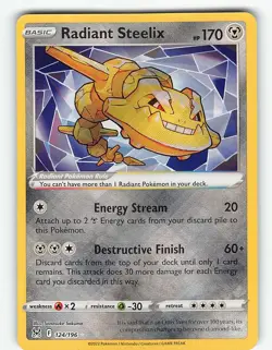 RADIANT STEELIX 124/196 RADIANT RARE LOST ORIGIN POKEMON NM - Image 2