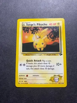Lt. Surge's Pikachu 84/132 Gym Challenge Regular Pokemon TCG RARE - Image 1