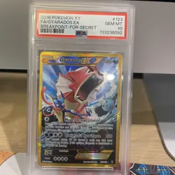 2016 POKEMON XY BREAKPOINT PORTUGUESE-SECRET #123 FULL ART/GYARADOS EX PSA 10 - Image 1