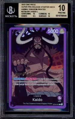 2022 One Piece ST04 Super Pre-Release Kaido #001 BGS 10 PRISTINE - Image 1