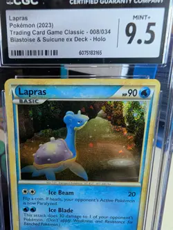 CGC 9.5 Lapras 008/034 Trading Card Game Classic Holo - Image 2