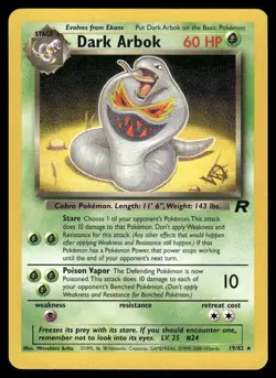 Pokemon Cards Dark Arbok 19/82 GOLD W STAMP Team Rocket Rare *eBay Live* - Image 1