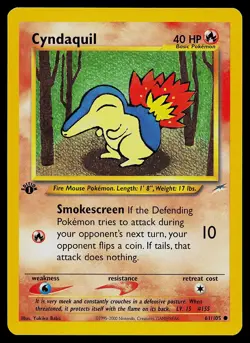 Pokemon Card - Cyndaquil Neo Destiny 61/105 Common 1st Edition - Image 1