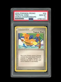 Pokemon PSA 10 GEM MINT 2004 Tropical Wind World Championship Card Black Star 26 - Image 1