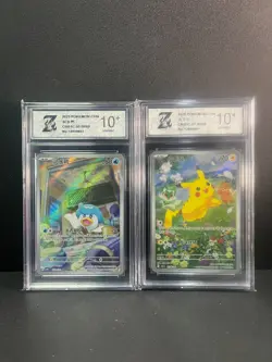 Pokemon CHN 2pcs CHINESE PIKACHU Quaxly AR cards CBB1C Grade 10 - Image 1