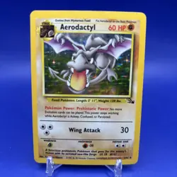 1999 Aerodactyl Fossil 1/62 Holo Rare Vintage Pokemon TCG Card MP - Image 1