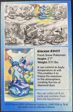 PUZZLE PIECE Glaceon #471 - Scarlet & Violet Prismatic Pokemon Art Card 2025 - Image 2