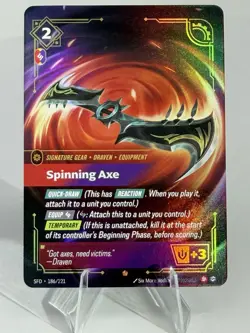 Spinning Axe 186/221 Riftbound Spiritforged TCG Epic Card NM Pack Fresh - Image 1