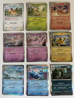 Prismatic Evolutions Complete 9 Card Eeveelution Holo Set Pokemon TCG - Image 1