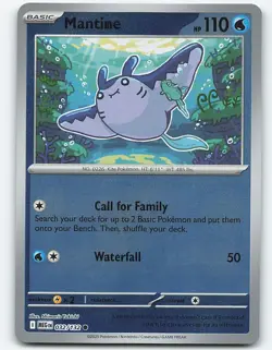 Mantine #032/132 Reverse Holo Pokemon Card ME01: Mega Evolution - Image 1