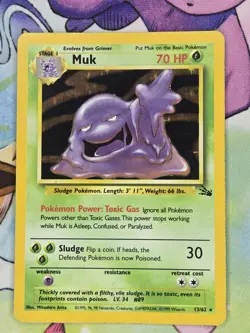 Muk 13/62 - Pokemon Card TCG Fossil Unlimited Holo Rare Card WotC LP - Image 1