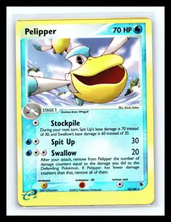 💥 Pelipper 19/109 Reverse Holo Rare EX Ruby & Sapphire Pokemon TCG Vintage 2003 - Image 1
