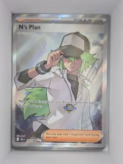 Sv: Black Bolt Pokemon TCG Black Bolt N's Plan 163/086 Full Art Holo Near Mint - Image 1