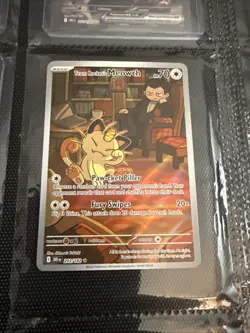 Pokemon Team Rocket's Meowth 203/182 Sv10: Destined Rivals Full Art Holo Z6 - Image 1