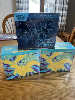 Pokemon Elite Trainer Box Lot Phantasmal Flames & 2 Ascended Heroes ETBs - Image 1