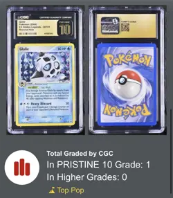 2004 Pokemon EX Hidden Legends Glalie Reverse Holo #34 CGC Pristine 10 POP 1 BL - Image 3