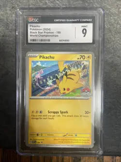 💥 Pikachu - 190 - Black Star Promo - 2024 Pokemon World Championships - PSA 9 - Image 1