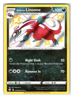 Pokemon TCG - Galarian Linoone - Shining Fates: Shiny Vault SV079/SV122 Shiny Ho - Image 1