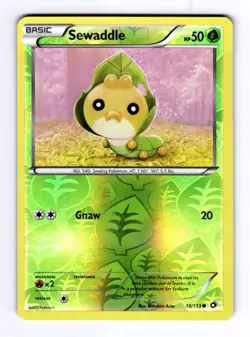 Sewaddle (10) Legendary Treasures #10 (2013) Common Reverse Holo LP Pokemon - Image 1