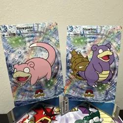 Pokemon Database Shiny Set Slowpoke Slowbro Shiny Sparkle Holo Set Of 2 - Image 1