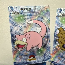 Pokemon Database Shiny Set Slowpoke Slowbro Shiny Sparkle Holo Set Of 2 - Image 2
