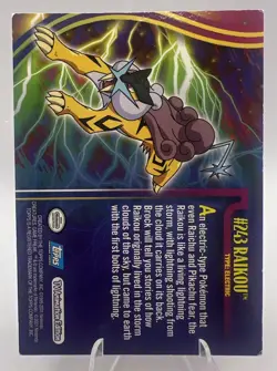2001 topps Pokemon Johto League Champions Non Holo Foil #243 Raikou - Image 3