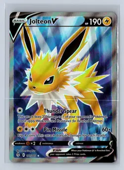 2021 Pokemon Evolving Skies Jolteon V #177/203 - Image 1