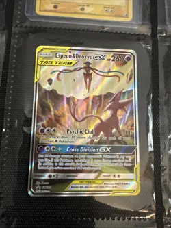 2020 Pokemon Sun & Moon Black Star Promo Espeon & Deoxys GX Tag Team #SM240 Z5 - Image 1