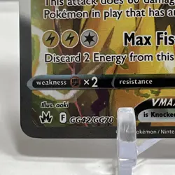 Pokemon TCG Crown Zenith Galarian Gallery Zeraora VMAX GG42/GG70 NM One Owner - Image 4