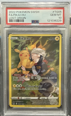 2022 Pokemon SWSH Lost Origin Pikachu Full Art #TG05 PSA 10 - Image 1