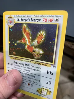 Pokemon TCG Gym Heroes Lt. Surge's Fearow 007/132 Unlimited Holo Rare MP - Image 3